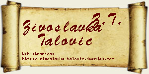 Živoslavka Talović vizit kartica